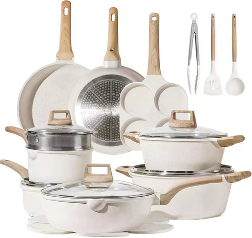 Carote Nonstick Pots and Pans Set, 21 Pcs Induction Kitchen Cookware Sets