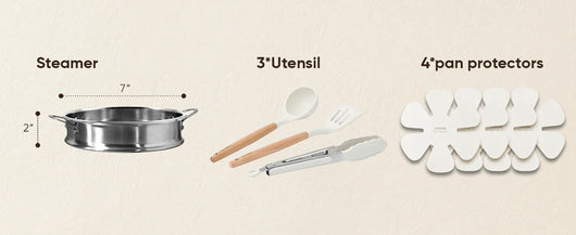 Carote Nonstick Pots and Pans Set, 21 Pcs Induction Kitchen Cookware Sets